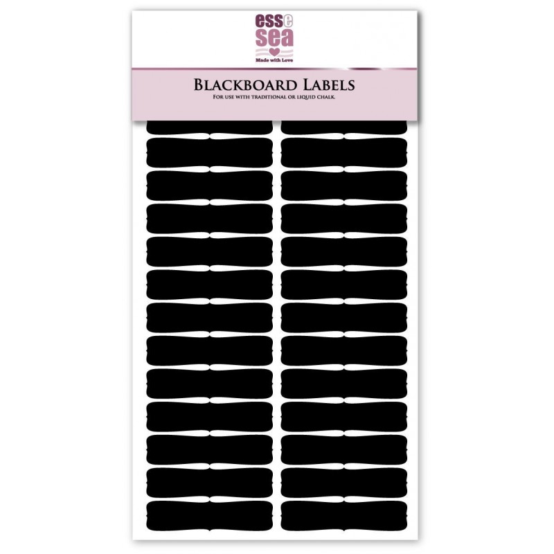 30 Small Ornate Blackboard Labels Chalkboard Stickers (50mm x 12mm)