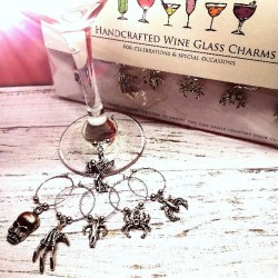Halloween Wine Glass Charms Day of The Dead Gothic Table Decorations