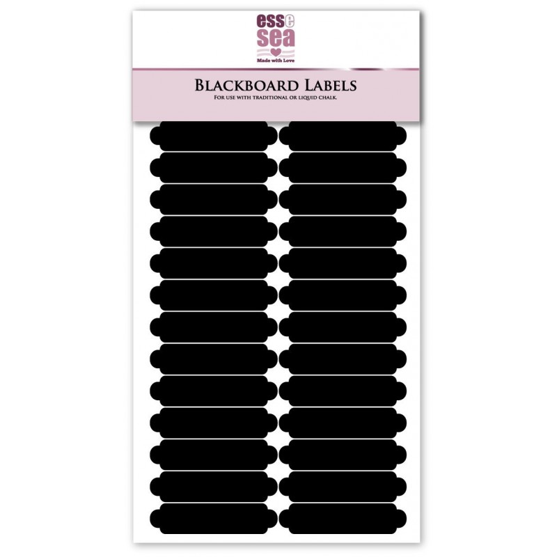 30 Small Decorative Blackboard Labels Chalkboard Stickers (50mmx12mm)