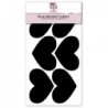 Six Heart Blackboard Labels Kitchen Chalkboard Stickers (70mmx50mm)