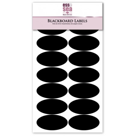 16 Oval Medium Blackboard Labels Chalkboard Stickers (50mm x 25mm)